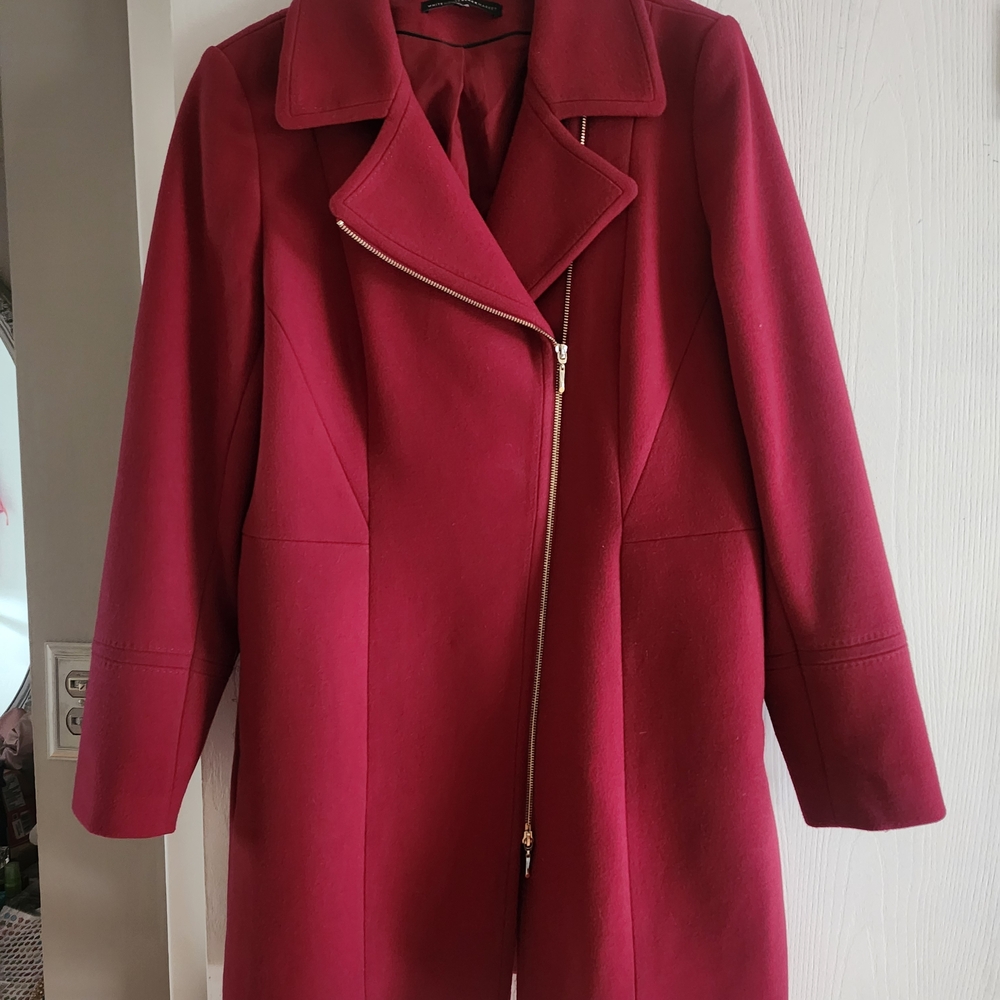 White House Black Market Red Coat XL